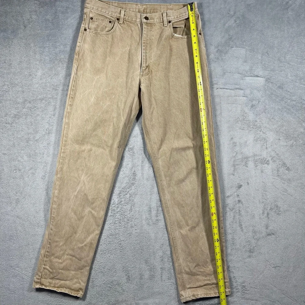 Calvin Klein Sport Jeans Mens 36(33x34) Tan VTG Union Made USA 100% Cotton Denim